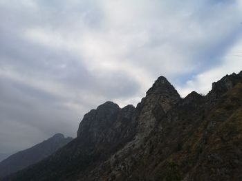 Low angle view of mountain against sky