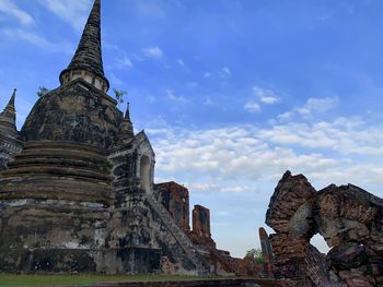 Low angle view of temple against sky