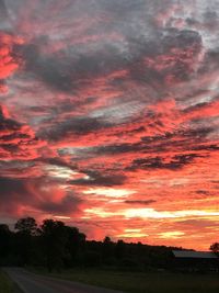 Scenic view of dramatic sky during sunset