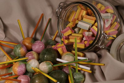 Close-up of multi colored candies