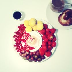 High angle view of food in bowl