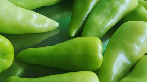 Full frame shot of green bell peppers