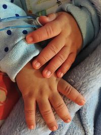 Close-up of baby hand