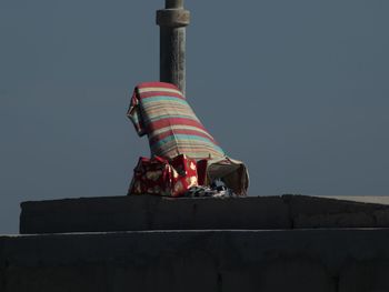 Low angle view of traditional building against clear sky