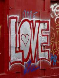 Close-up of graffiti on wall