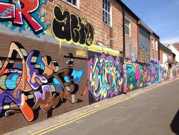 Graffiti on wall in city