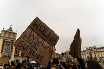 Krakow, poland october 25, 2020 protest in poland against total ban of abortion
