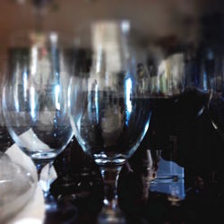 Close-up of wine glass on table