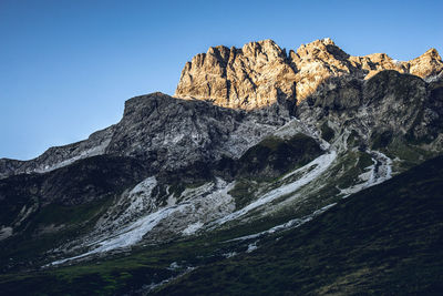 Scenic view of mountain against clear sky