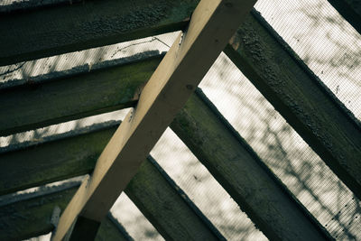 Close-up of metal railing