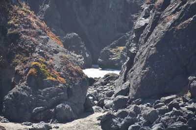 Rock formations by sea