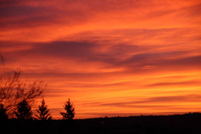 Scenic view of dramatic sky during sunset