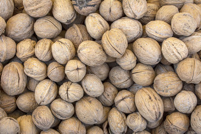 Full frame view of walnuts for sale in the market