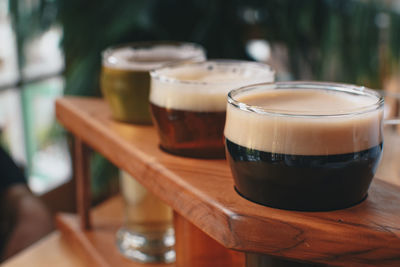 Close-up of drink in glass on table