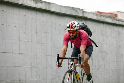 Man riding bicycle