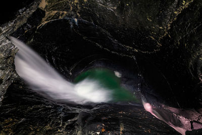 Close-up of water flowing through rocks