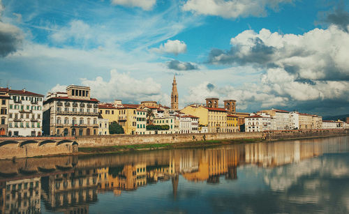 Reflection of buildings in water