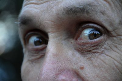 Cropped image of senior man eye