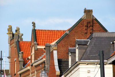 Low angle view of roof of building against sky