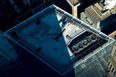 High angle view of buildings in city