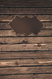 High angle view of bread on wooden table