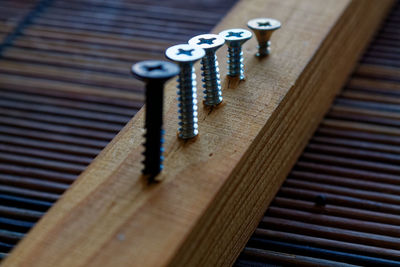 Close-up of key on table