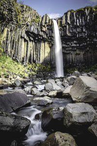 Scenic view of waterfall