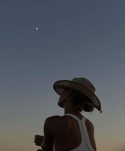 Portrait of silhouette man against sky during sunset