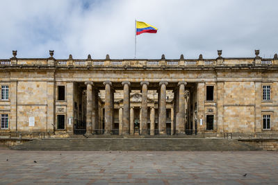 Low angle view of historic building against sky