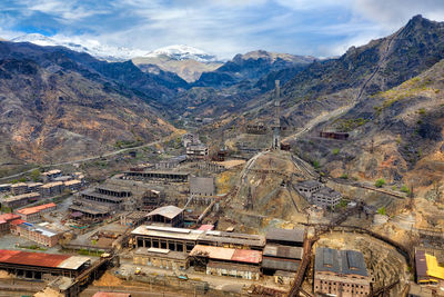 High angle view of buildings in city