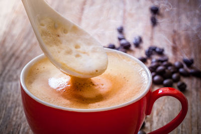 Close-up of coffee in cup