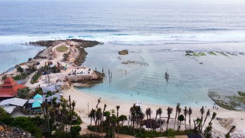 High angle view of beach