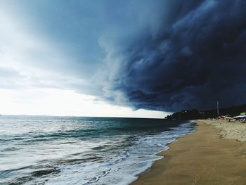 Scenic view of beach against sky