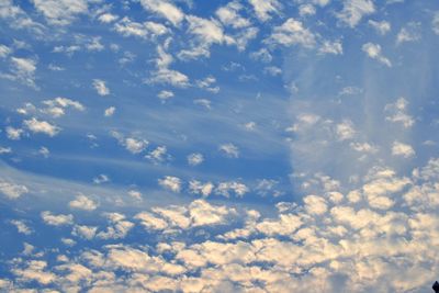 Low angle view of clouds in sky