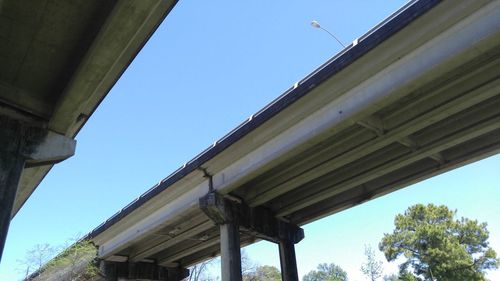 Low angle view of building against blue sky