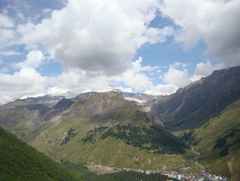 Scenic view of mountains against sky