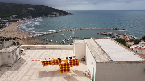 High angle view of sea against sky