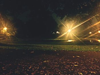 Illuminated street light at night