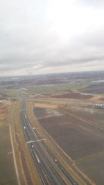 Aerial view of landscape against sky