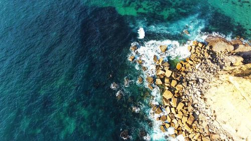 High angle view of beach