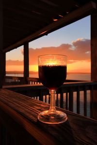 Close-up of wineglass on table