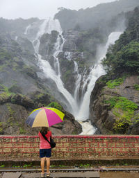 Scenic view of dudhsagar waterfall