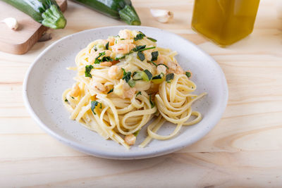 Close-up of food in plate on table