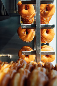 Close-up of donuts