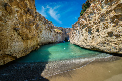 Papafragas beach in milos island, greece