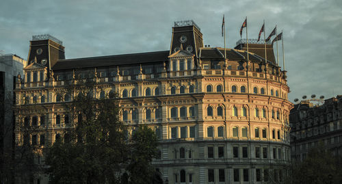 Low angle view of historical building against sky