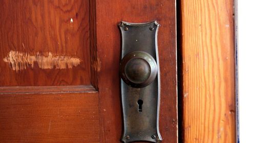 Close-up of closed door