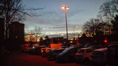 Traffic on road at night