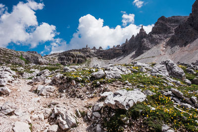 Scenic view of mountains against sky