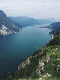 High angle view of sea against sky